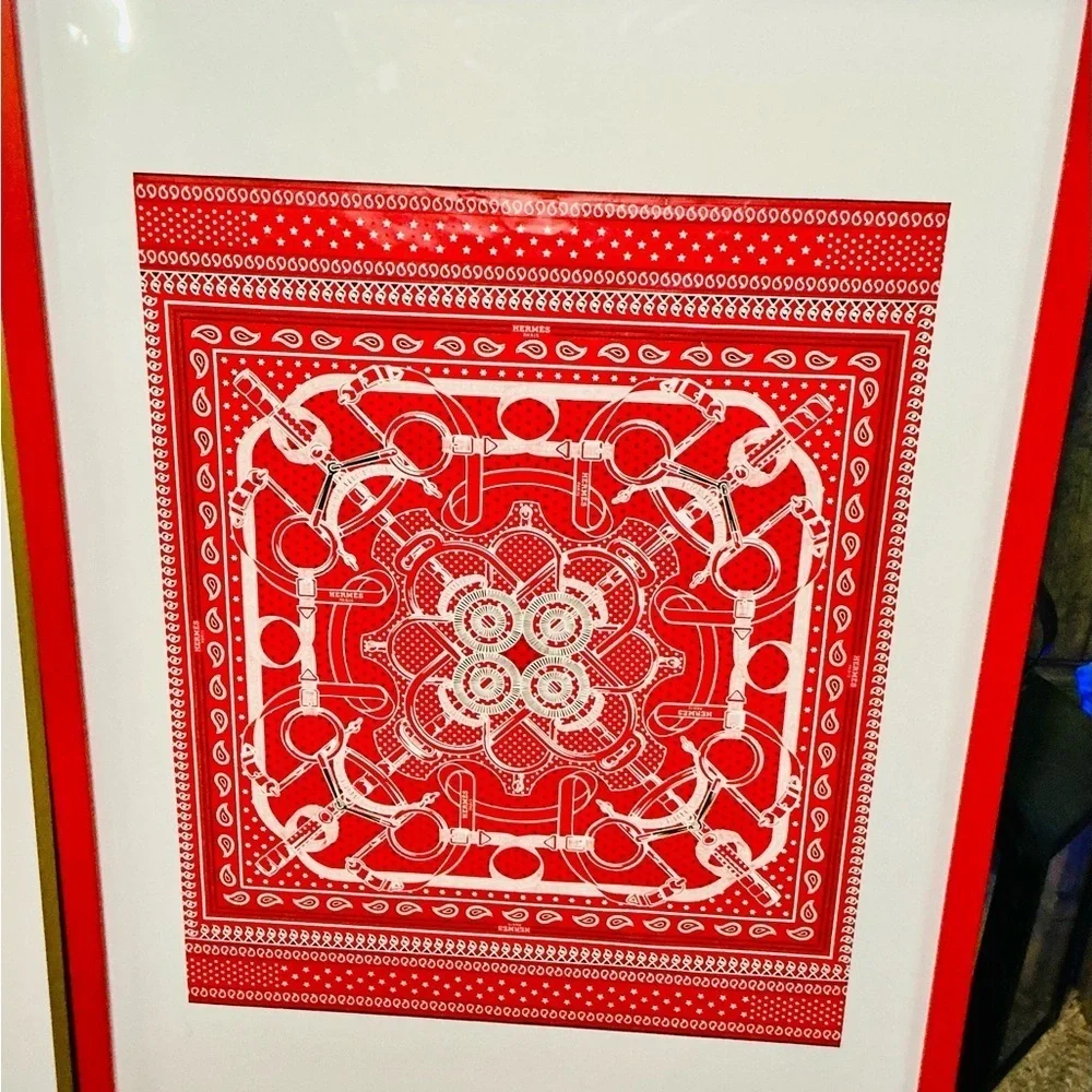 Hermès Framed Emblematic Wrapping Paper  2018 Authentic (1 Sheet, 19.5”x 19.5”)